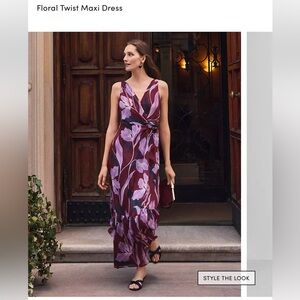 Ann Taylor Floral Maxi Dress - Purple and White